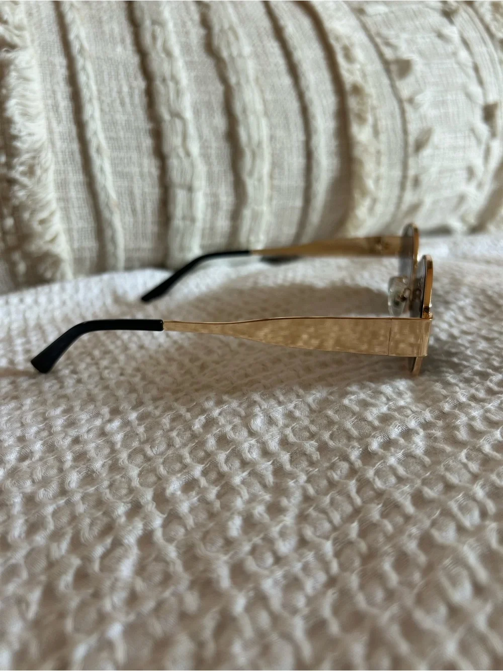 SOJO’s - Gold Frame Sunglasses with Black Lenses — Women's Oval Shades